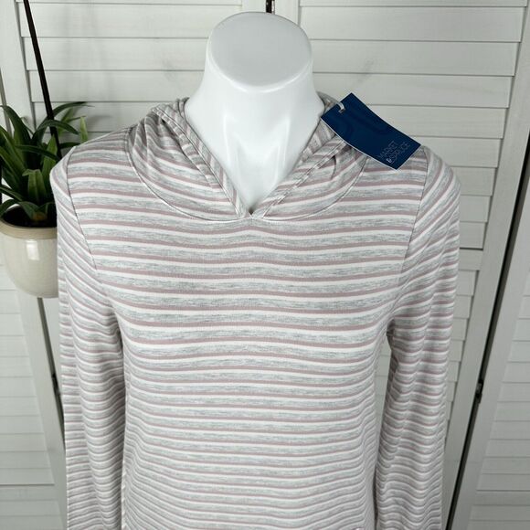 New Market & Spruce Stitch Fix Milania French Terry Curved Hem Hoodie Top Size M - Picture 2 of 11